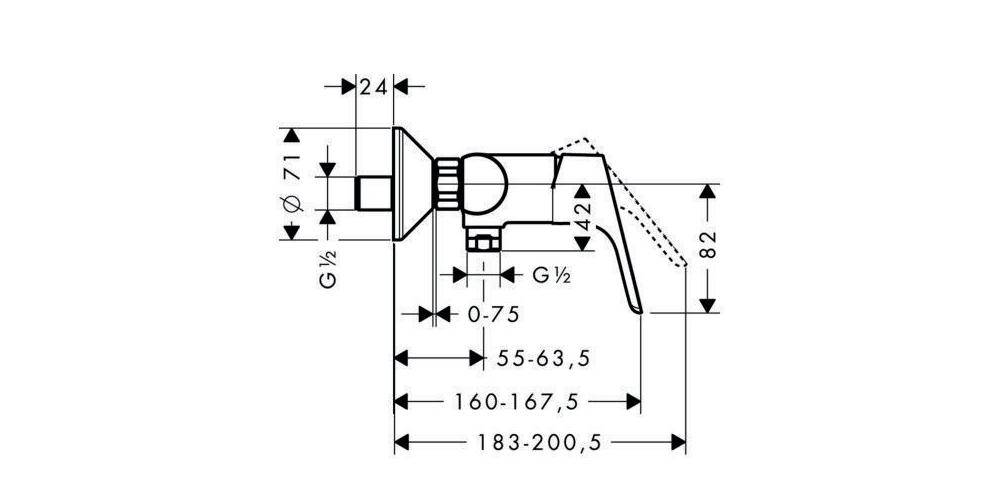 hansgrohe HG Einhebel-Brausemischer FOCUS Aufputz, DN 15 chrom