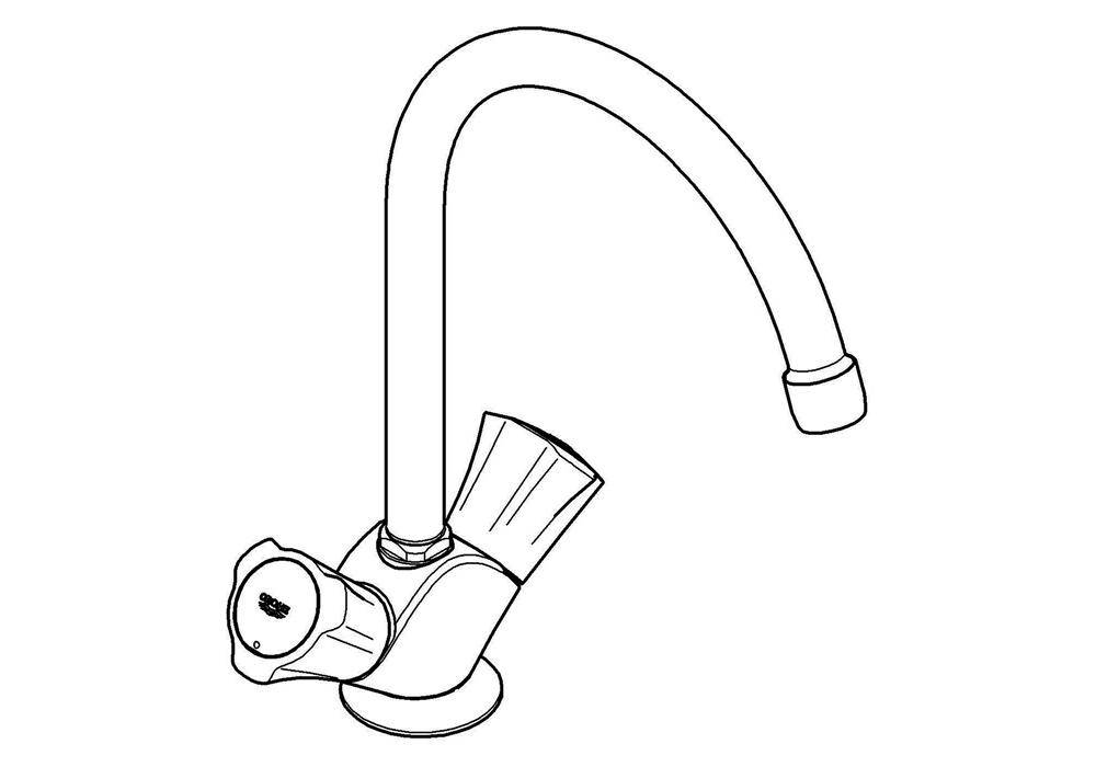 GROHE Spültisch-Einlochbatterie COSTA 1/2Zoll chr