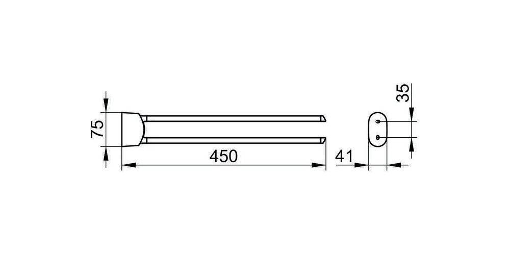 KEUCO Handtuchhalter ELEGANCE 2-tlg schw Ausladung:450mm verchromt