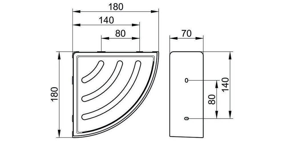 KEUCO Eckduschkorb ELEGANCE 2-tlg Kunststoffeinsatz weiß verchromt