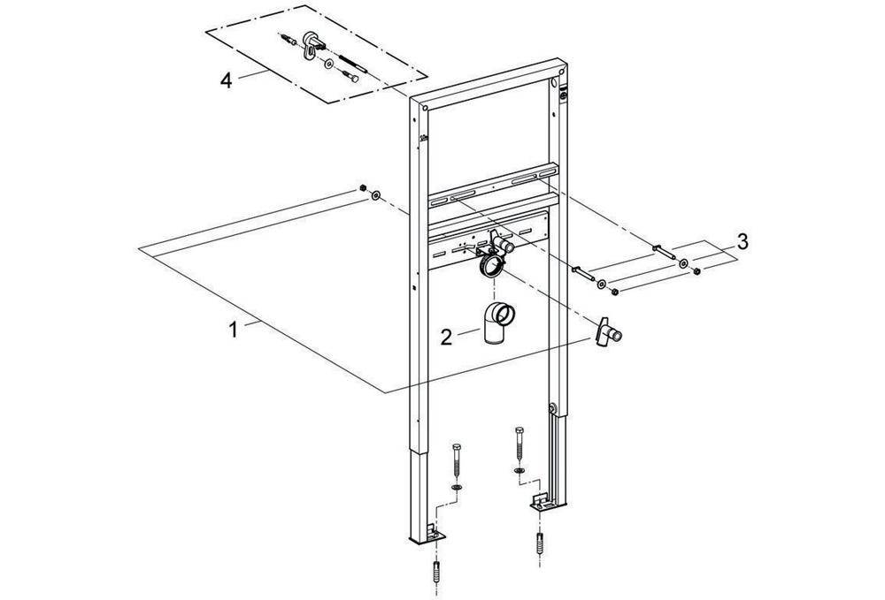 GROHE Waschtisch-Element Rapid SL f Einlochbatterie m Schallschutz