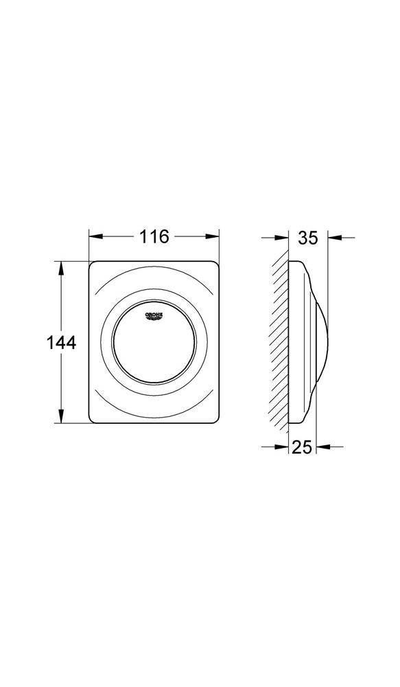 GROHE Betätigungsplatte SURF 116x144mm awe