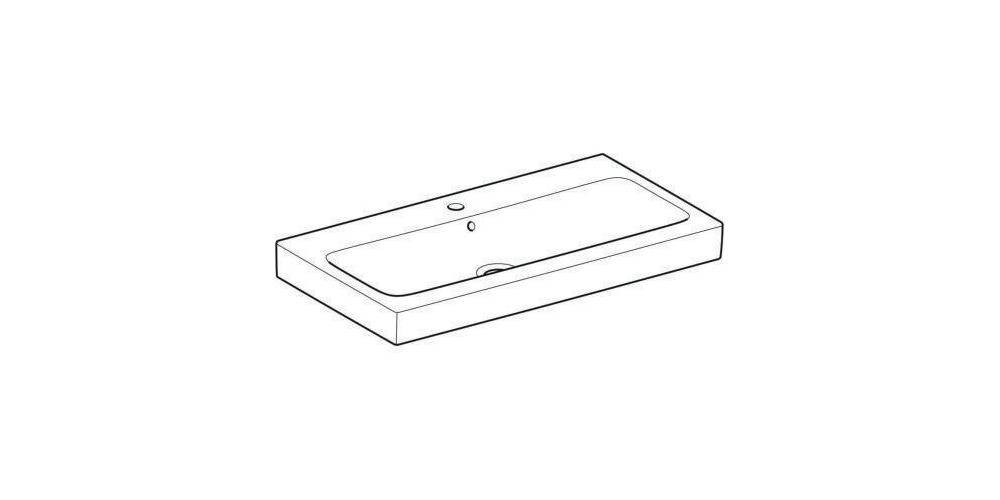 Geberit Waschtisch iCon mit Hahnloch mit Überlauf 900x485mm weiß