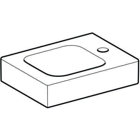 Geberit Handwaschbecken iCon 380x280mm o ÜL mit Hahnloch rechts weiß