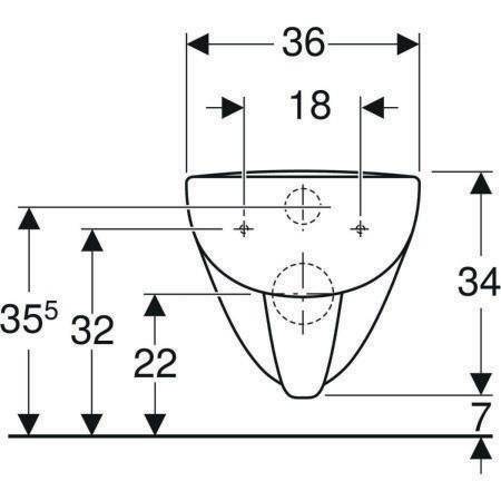 Geberit Wand-Tiefspül-WC RENOVA PLAN mit Spülrand weiß