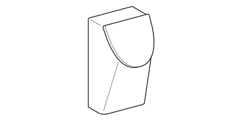 Geberit Urinal RENOVA PLAN m De Zul v hint Abgang nach hinten weiß