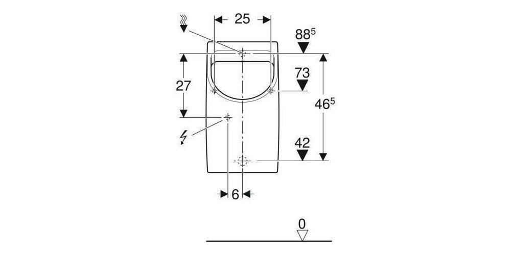 Geberit Urinal RENOVA PLAN Zul von hinten Abgang nach hinten weiß
