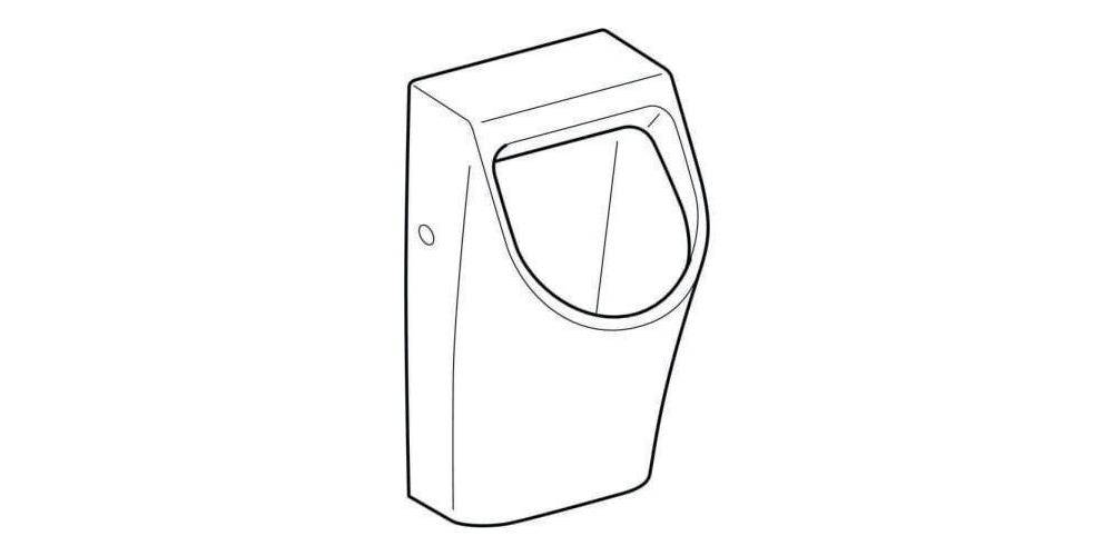 Geberit Urinal RENOVA PLAN Zul von hinten Abgang nach hinten weiß