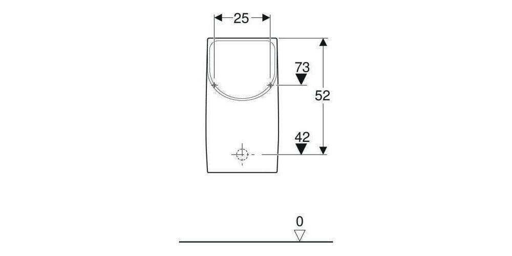 Geberit Urinal RENOVA PLAN wasserlos, Abgang nach hinten weiß