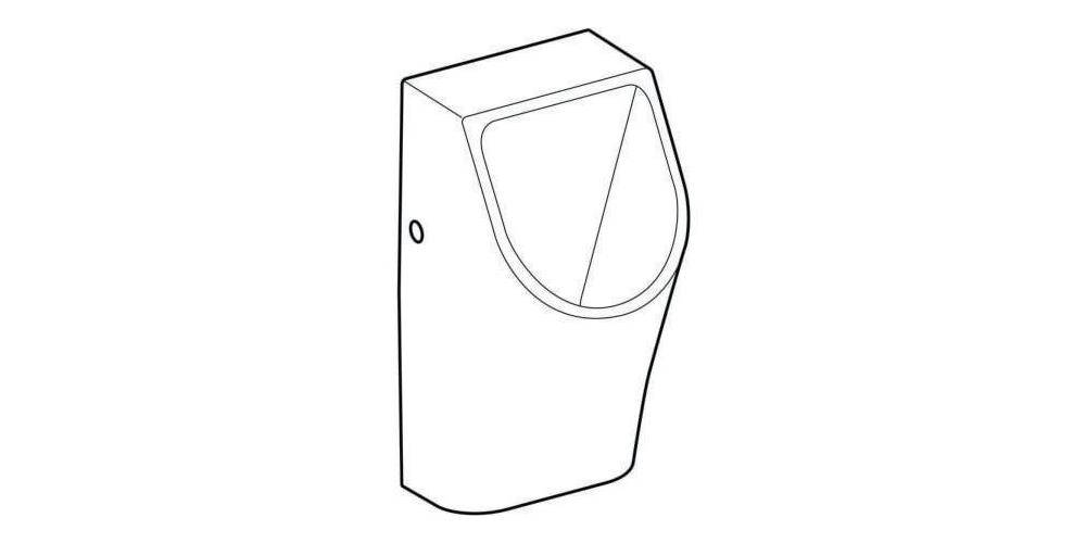 Geberit Urinal RENOVA PLAN wasserlos, Abgang nach hinten weiß