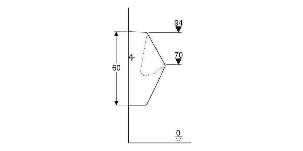 Geberit Urinal RENOVA PLAN wasserlos, Abgang nach hinten weiß