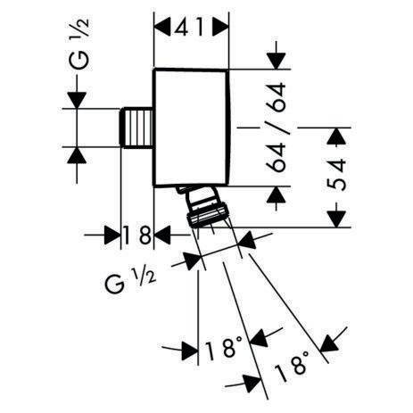 hansgrohe HG Schlauchanschluss FIXFIT m Rückflussv. und Kugelgelenk