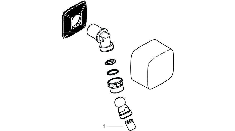 hansgrohe HG Schlauchanschluss FIXFIT m Rückflussv. und Kugelgelenk