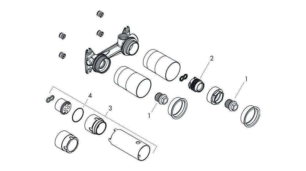 hansgrohe HG Grundkörper DN 15 f UP 2-Loch-Waschtischarmatur