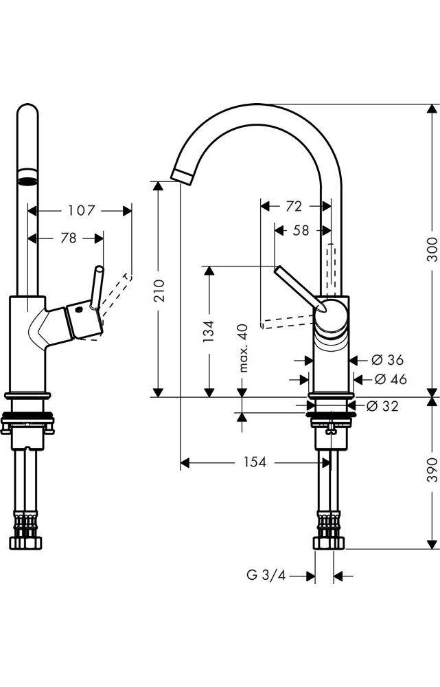 hansgrohe HG Einhebel-Waschtischmischer TALIS TALIS DN 15