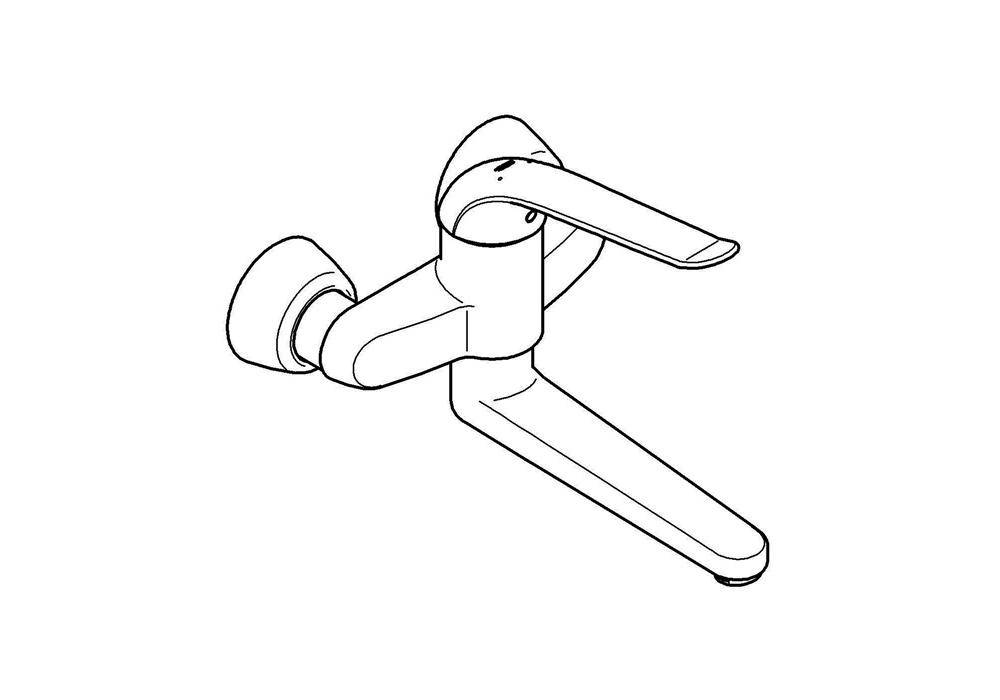 GROHE Einhand-Waschtischbatterie EUROECO SPEZIAL 1/2Zoll Ausldg 257mm