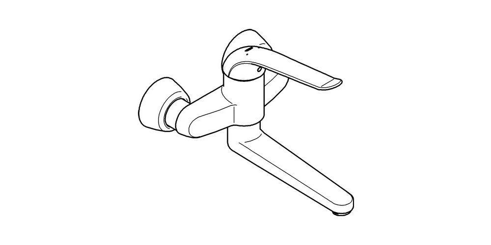 GROHE Einhand-Waschtischbatterie EUROECO SPEZIAL 1/2Zoll Ausldg 257mm