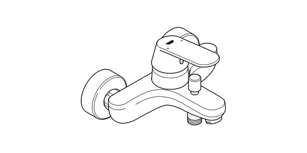 GROHE Einhand-Wannenbatterie EUROSMART COSMOPOLITAN 1/2Zoll chr chrom