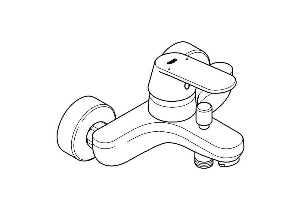 GROHE Einhand-Wannenbatterie EUROSMART COSMOPOLITAN 1/2Zoll chr chrom