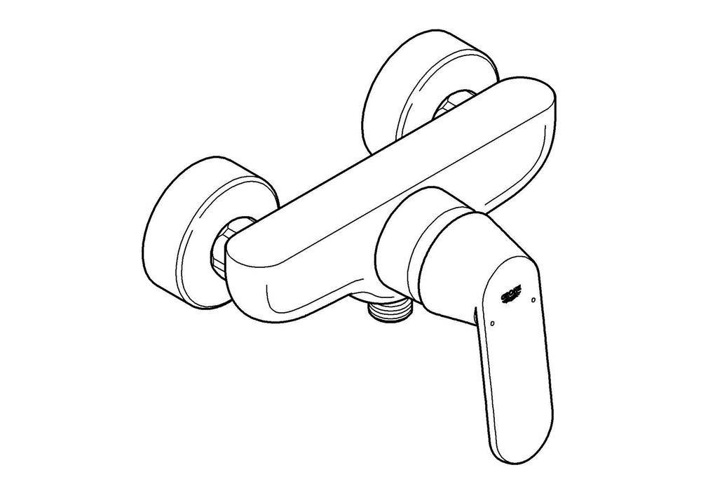 GROHE Einhand-Brausebatterie EUROSMART C 1/2Zoll chr