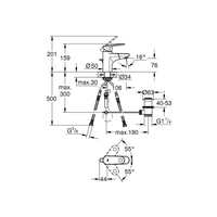 GROHE Einhand-WTbatterie EUROPLUS DN 15 m auszb Auslauf chr GROHE Einhand-WTbatterie EUROPLUS DN 15 m auszb Auslauf chr