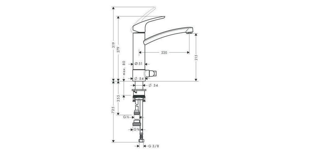 hansgrohe HG Einhebel-Spültischmischer 200 FOCUS DN 15, mit
