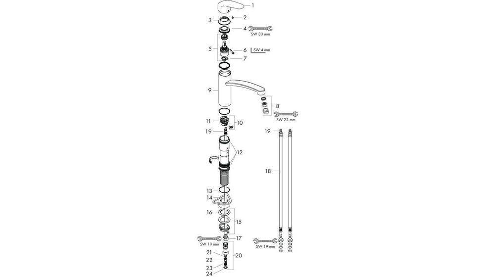 hansgrohe HG Einhebel-Spültischmischer FOCUS DN 15 f offene