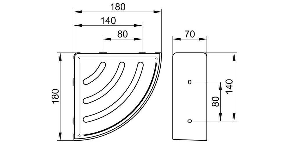 KEUCO Eckduschkorb ELEGANCE 2-tlg Kunststoffeinsatz anthr verchromt