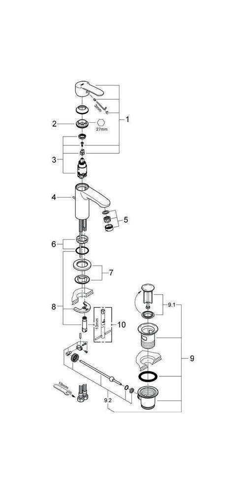 GROHE Einhand-Waschtischbatterie EUROSTYLE COSMOPOLITAN 1/2Zoll