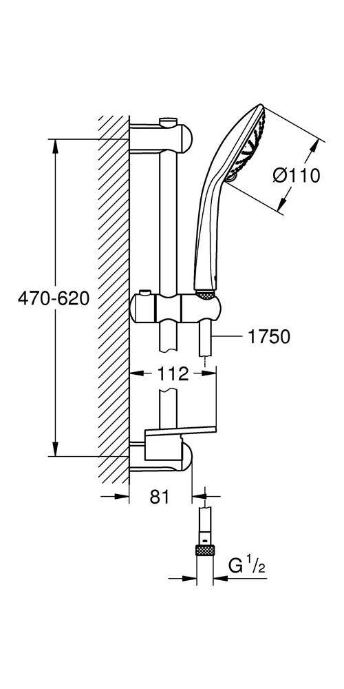 GROHE Brausestangenset EUPHORIA 110 chr