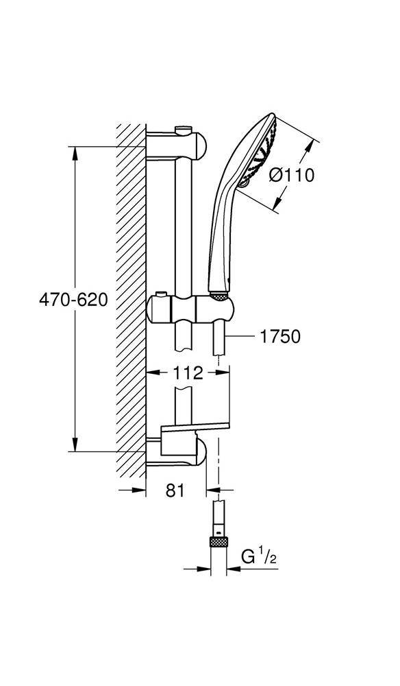GROHE Brausegarnitur EUPHORIA Massage Handbrause 27239000 chr
