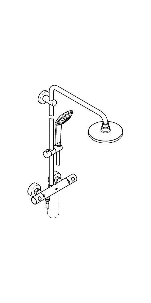 GROHE Duschsystem EUPHORIA 180 m Th f d Wd-mon Duscharm 45cm chr
