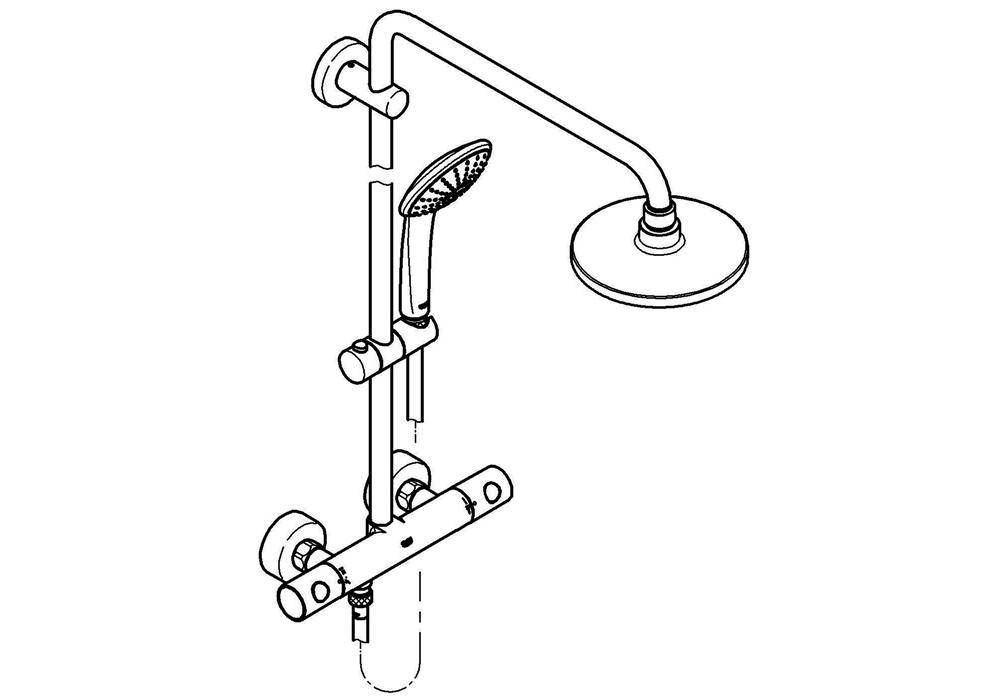 GROHE Duschsystem EUPHORIA 180 m Th f d Wd-mon Duscharm 45cm chr