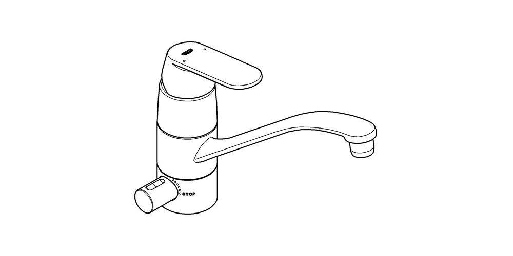 GROHE Einhand-Spültischbatterie EUROSMART C 1/2Zoll fla Ala integr