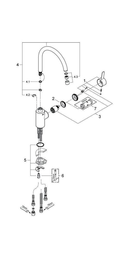 GROHE EH-Spültischbatterie EUROSMART C 1/2Zoll ho Ala ND chr