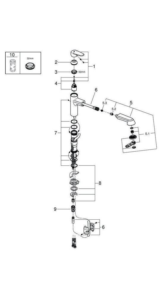 GROHE Einhand-Spültischbatterie EURODISC COSMOPOLITAN 1/2Zoll mi-ho