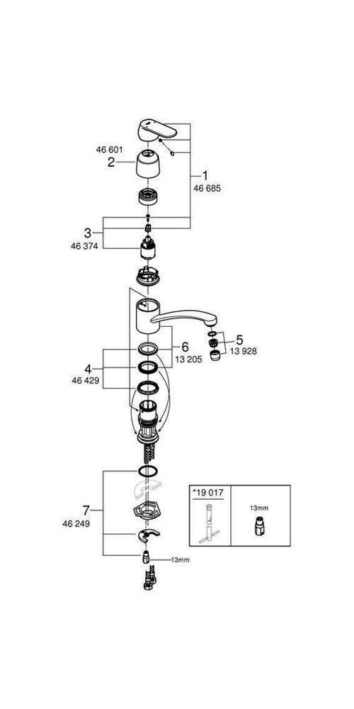 GROHE EH-Spültischbatterie EUROSMART C 1/2Zoll fla Ala chr