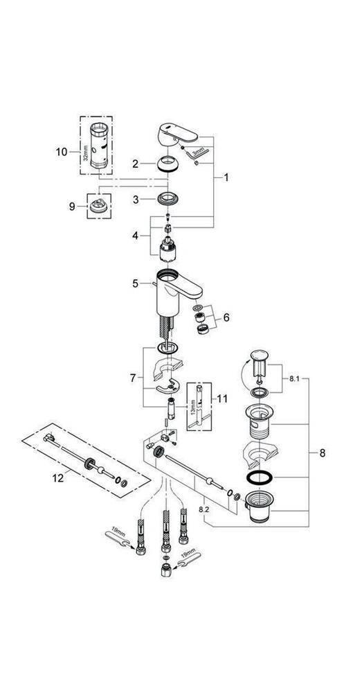 GROHE Einhand-Waschtischbatterie EUROSMART COSMOPOLITAN 1/2Zoll