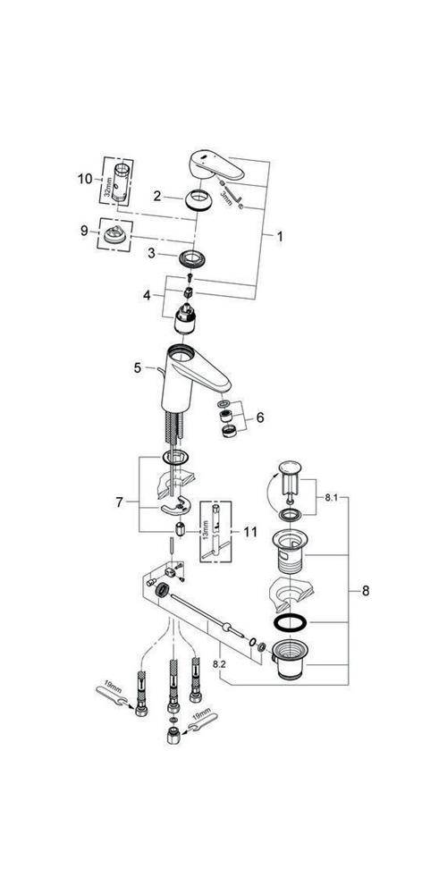 GROHE Einhand-Waschtischbatterie EURODISC COSMOPOLITAN 1/2Zoll S-Size