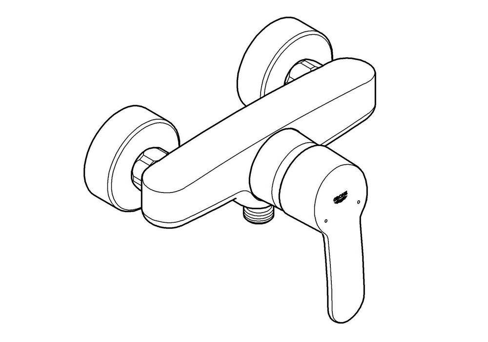 GROHE Einhand-Brausebatterie EUROSTYLE C 1/2Zoll chr