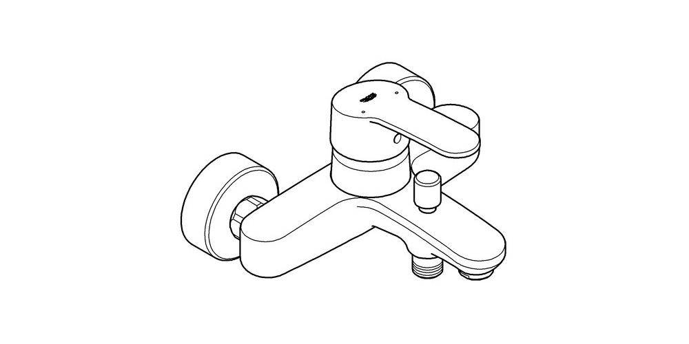 GROHE Einhand-Wannenbatterie EUROSTYLE COSMOPOLITAN 1/2Zoll chr chrom