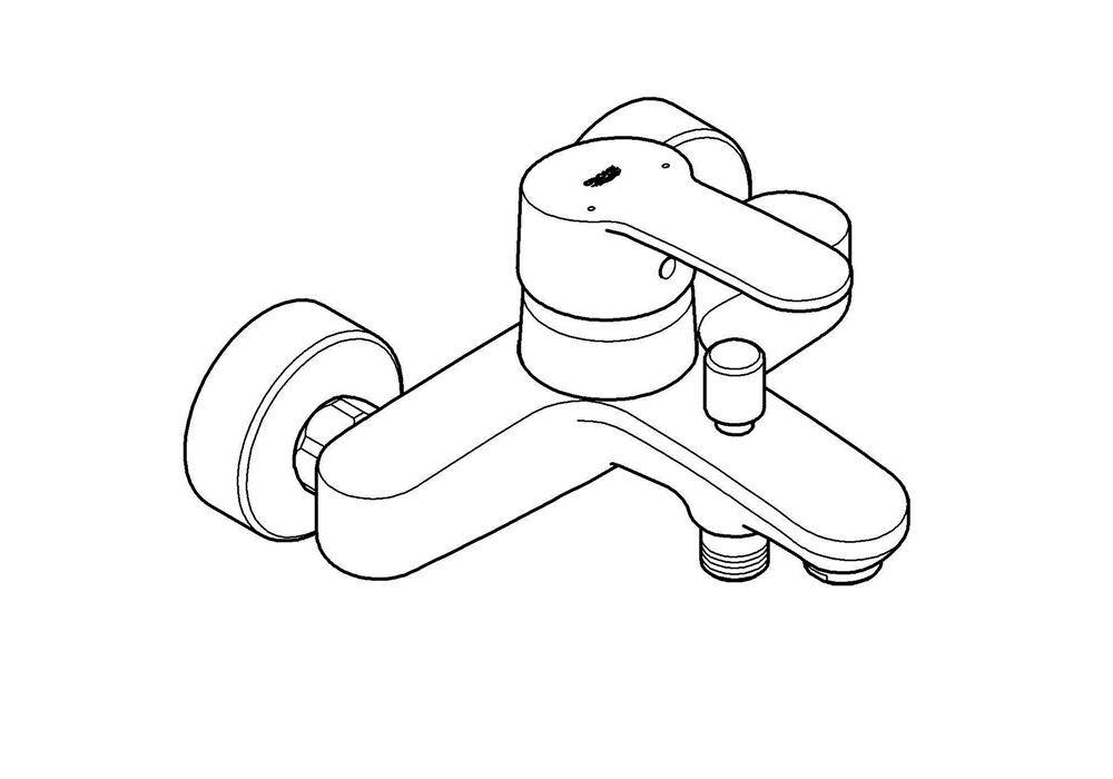 GROHE Einhand-Wannenbatterie EUROSTYLE COSMOPOLITAN 1/2Zoll chr chrom