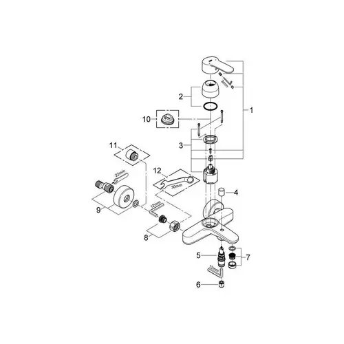 GROHE Einhand-Wannenbatterie EUROSTYLE COSMOPOLITAN 1/2Zoll chr chrom GROHE Einhand-Wannenbatterie EUROSTYLE COSMOPOLITAN 1/2Zoll chr chrom