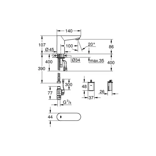GROHE Infrarot-Elektronik EUROECO CE 1/2Zoll o Mischung Lithium-Batt GROHE Infrarot-Elektronik EUROECO CE 1/2Zoll o Mischung Lithium-Batt