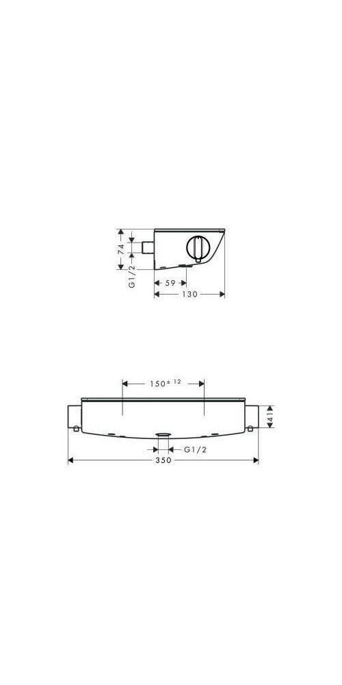 hansgrohe HG Brausethermostat ECOSTAT SELECT DN 15, Aufputz weiß/chrom