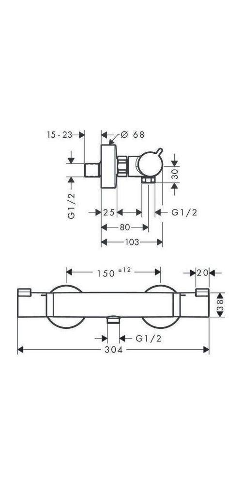 hansgrohe HG Brausethermostat ECOSTAT COMFORT Aufputz chrom