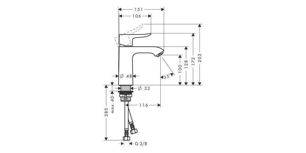 hansgrohe HG Einhebel-Waschtischmischer 110 METRIS DN 15 ComfortZone
