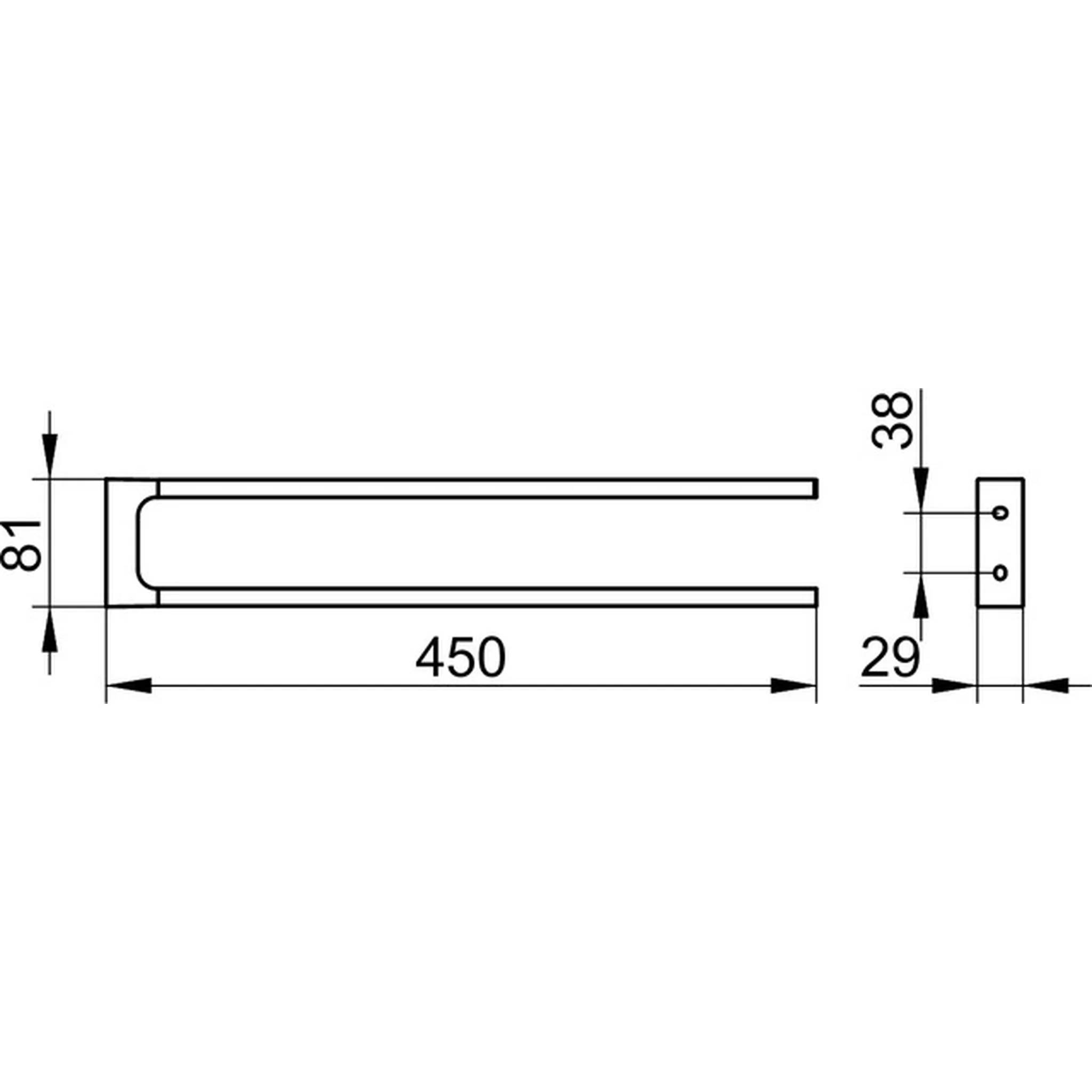 Keuco EDITION 11, Handtuchhalter 2-armig, 450 mm, verchromt, 1 Stk.