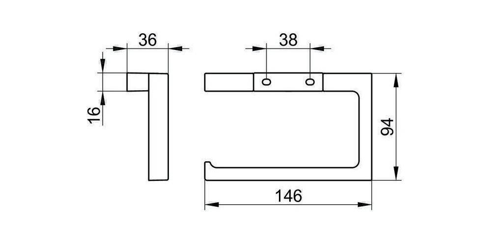 KEUCO Toilettenpapierhalter EDITION 11 offene Form verchromt verchromt