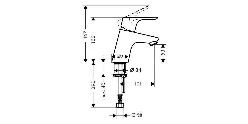 hansgrohe HG Standventil 70 FOCUS DN 15 chrom